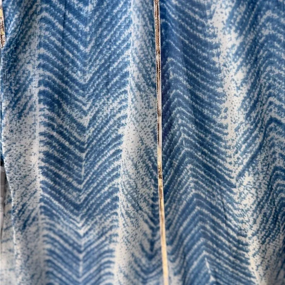 Soft Surroundings Size L (14/16) Rhoda Blue Chevron Embroidered Boho Maxi Skirt - Picture 8 of 13